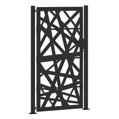 (steel/black, x cm/light design) vidaXL Garden Gate 105x180 cm Weathering Steel Flame Design fen