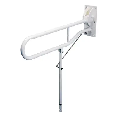 Hinged Support Arm with Backplate and Leg - 650mm Length - Wall Mounted Grab Bar