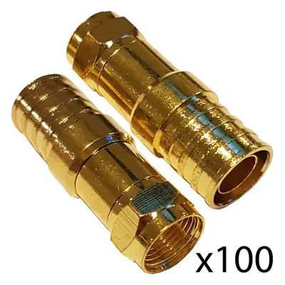 100x PRO Outdoor CT125 WF125 F Type Hex Crimp Connector Plug Thick Coax Cable