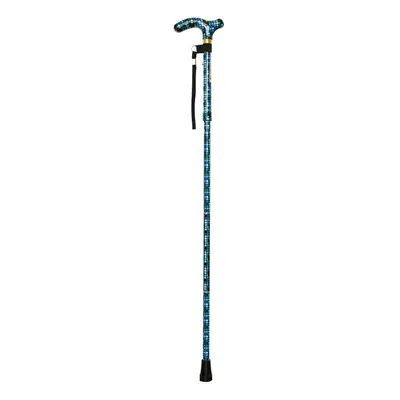 Deluxe Ambidextrous Foldable Walking Cane - Height Settings - Tile Design