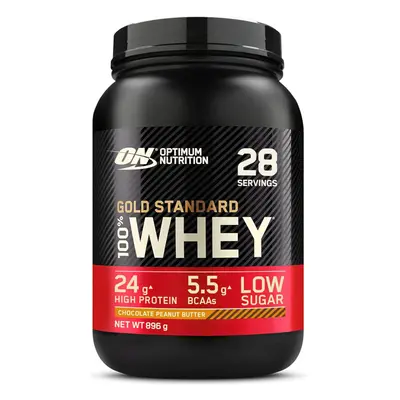 (Chocolate Peanut Butter) Optimum Nutrition Gold Standard 100% Whey Muscle Building and Recovery