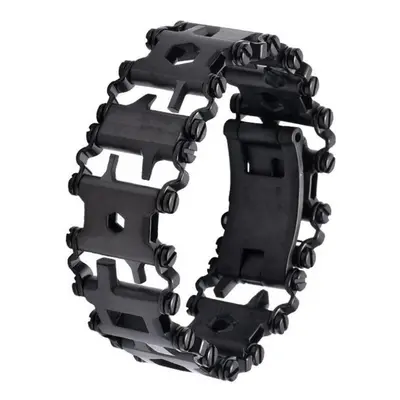 (as the picture, black) Multifunction Outdoor Tool Bracelet Screwdriver, Can Opener, Bottle Open