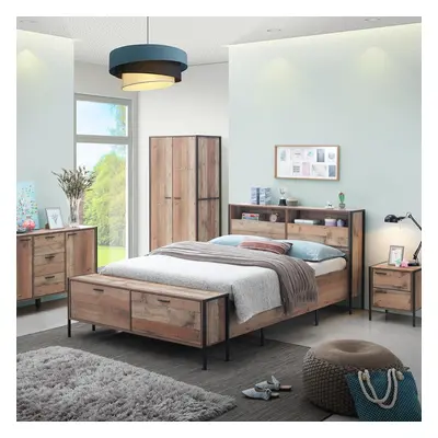 Stretton Piece Bedroom Furniture Set - Wardrobe Chest Bedside Rustic Oak