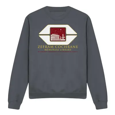 (L, Charcoal) Star Trek Unisex Adult Cochrane Library Sweatshirt