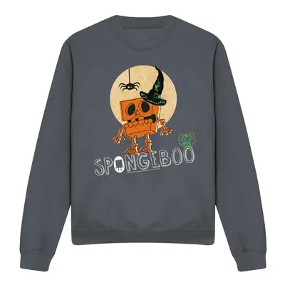 (L, Charcoal) SpongeBob SquarePants Unisex Adult Spongeboo Sweatshirt