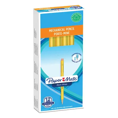 PaperMate 0.7 mm Non-Stop Mechanical Pencil HB #2 Yellow Barrel Box