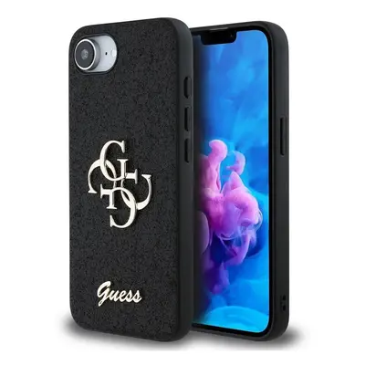 Guess PU Fixed Glitter 4G Metal Logo Case for iPhone 16e 6.1" Black - GUHCPSE4HG4SGK