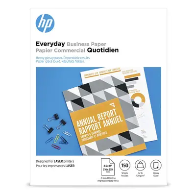 HP Everyday Business Paper Glossy 8.5x11 in lb sheets works with laser printers (4WN08A)