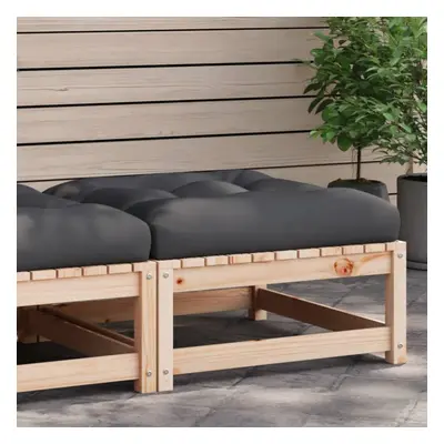 vidaXL Patio Footstool with Cushion Solid Wood Pine