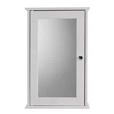 Blanco Single Door Mirror White Wooden Cabinet with Hang N Lock Fitting System