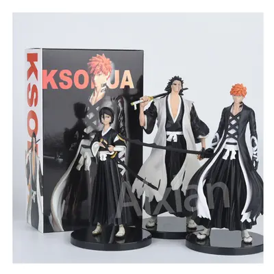 (3pcs B set box) BLEACH Anime Figure Hitsugaya Toushirou Zaraki Kenpachi Kurosaki Ichigo PVC Act