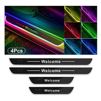 (For H-YUNDAI, A-4Pcs) New4/2 Pcs Customized Car Door Sill Light RGB Colour Car Scuff Plate Peda