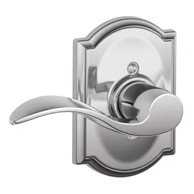 Schlage Accent Lever with Camelot Trim Non-Turning Lock in Bright Chrome - Left Handed - F170 AC