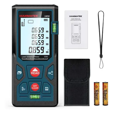 165ft/50m Laser Measure Ft/in/M Switching LM50 Laser Measurement Tool Devices with Bubble Levels