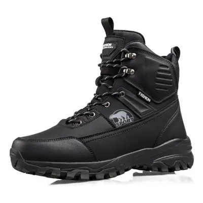 (black, 44) Men&apos;s Snow Boots Are Waterproof Non Slip Plush Thick Warm And Cold Resistant Wi