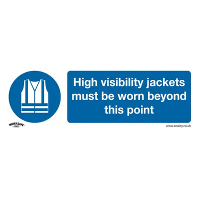 10x HI-VIS JACKETS MUST BE WORN Safety Sign - Self Adhesive x 100mm Sticker