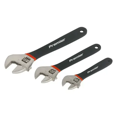 3 Piece Adjustable Wrench Set - 100mm 200mm & 250mm - Machined Jaws - Metric