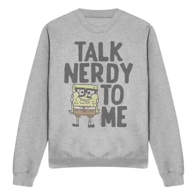 (XXL, Sport Heather) SpongeBob SquarePants Unisex Adult Talk Nerdy To Me Sweatshirt