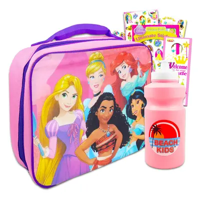 Disney Princess Lunch Bag Set For Girls Kids - Bundle with Princess