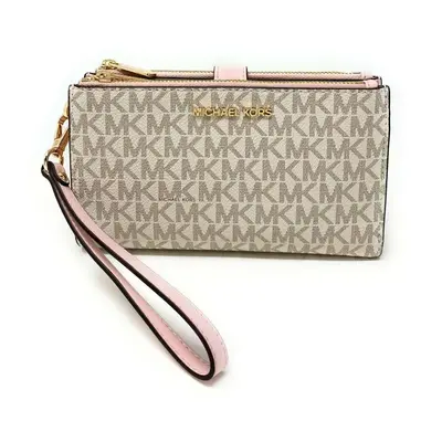 Michael Kors Jet Set Travel Double Zip Wristlet (vanilla softpink)