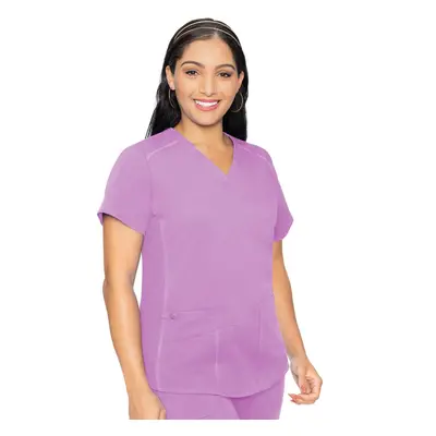 Med couture Touch Womens V-Neck Shirttail Top, Lilac, XX-Large