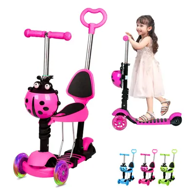 (Pink) Wheel Kick Scooter for Age Kids Toddler