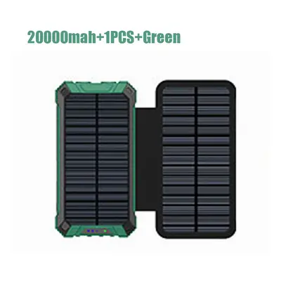 (20000mah-1PCS-Gr) Portable Solar Panel Power Bank 20000mAh 12V 5V Usb Portable Solar Cell Solar