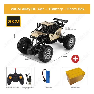 (20CM Golden 1B Alloy) ZWN 1:12 / 1:16 4WD RC Car With Led Lights 2.4G Radio Remote Control Cars