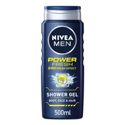 NIVEA MEN Shower Gel, Power Refresh, ml, Pack of