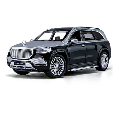 (Silver) 1:24 Benz Maybach Gls600 Alloy Car Model Sound And Light Pull Back Toy Car Suv Off-Road