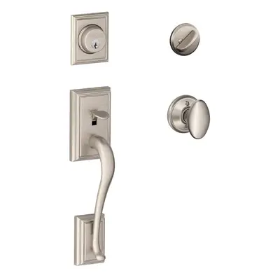 SCHLAGE Addison Single Cylinder Handleset and Siena Knob Satin Nickel F60 ADD SIE