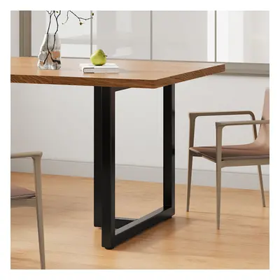 2Pcs T-shaped Anti-slip Black Iron Table Legs, 75cm W x 71cm H