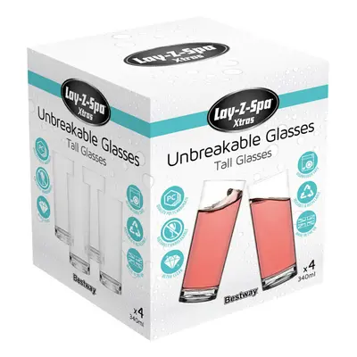 Lay-Z-Spa Premium Tumblers Glasses, Virtually Unbreakable Ultra Clear Glasses