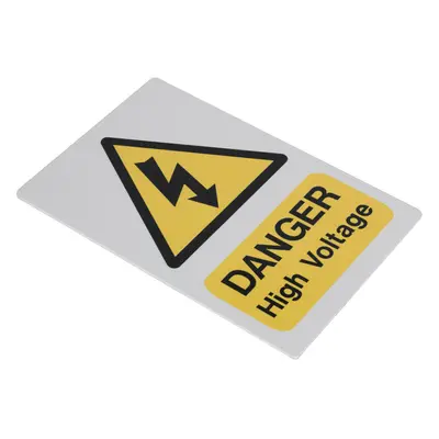 Plastic High Voltage Vehicle Warning Sign - Suction Cups on Base - Double Sided