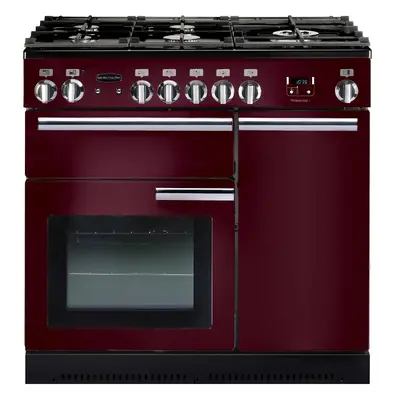 Rangemaster PROP90DFFCY/C Professional Plus Cranberry with Chrome Trim 90cm Dual Fuel Range Cook