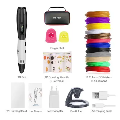 (white, USA Plug) 3D Printing Pen With Colors Pla Filament Support Abs/pla Filament Kids Diy Dra