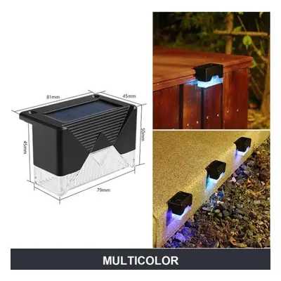 (multicolor, PCS) Pcs Solar Led Outdoor Deck Lights Waterproof Step Stair Lights Garden Decor La