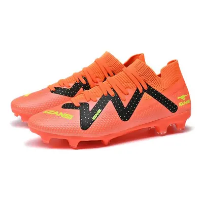 (orange, 35) Youth Football Shoes High -top Outdoor Men&apos;s Long Nails Sports Football Boots 