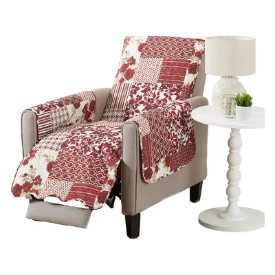 Great Bay Home Patchwork Scalloped Printed Furniture Protector Stain Resistant Recliner Cover (R