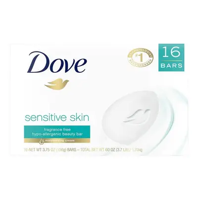 PACK OF BARS Dove Unscented Beauty Soap Bar: SENSITIVE SKIN