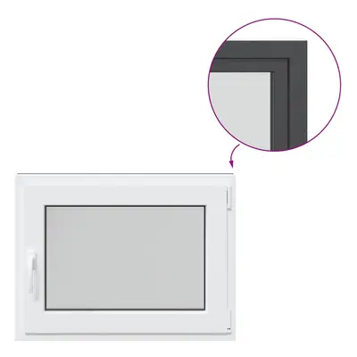 vidaXL Basement Window RISOR 80x50 cm Tilt&Turn DIN Right Anthracite