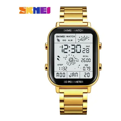 (gold) Skmei Fashion Sport Digital Watches Men Stopwatch Countdown Wristwatch Calendar Waterproo