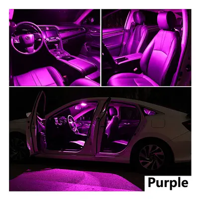 (C4 (04-10) 11PCS, purple) Canbus LED Interior Light Kit For Citroen C1 C2 C3 C4 C5 C6 C8 Grand