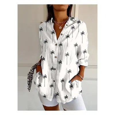 (YK2030, XXXL) Summer Women's Long Shirt Summer European and American Fashion Shirt 3D Pattern P