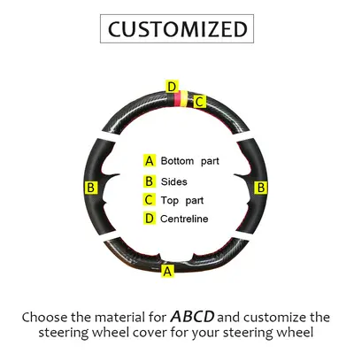 (Custom made) Custom Black Suede Car Steering Wheel Covers For Volkswagen Golf GTI