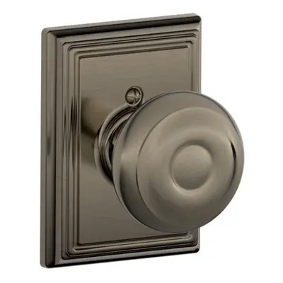 SCHLAGE Georgian Knob with Addison Trim Non-Turning Lock Antique Pewter F170 GEO ADD