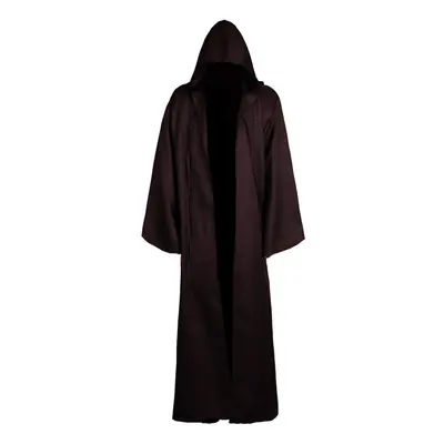 Joyshop Mens Halloween Witch Cosplay Robe Costume Adult Hooded Cloak Cape Brown 3XLarge