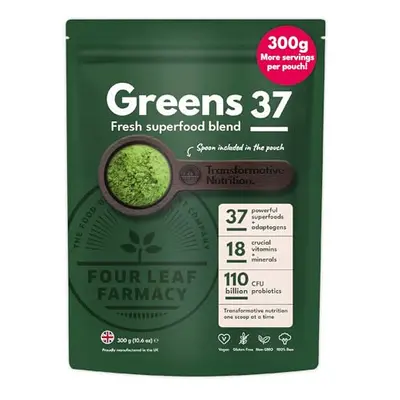 Greens Powder - Made in UK with superfoods - 300g High Dosage Servings - Vegan Gluten Free Green