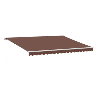 vidaXL Manual Retractable Awning Privacy Screen Sunshade Brown 450x300 cm