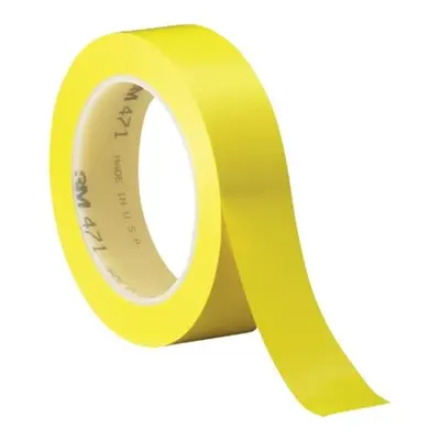 3M T9654716PKY Yellow Vinyl Tape, in. x Yards - Pack of - Per Case